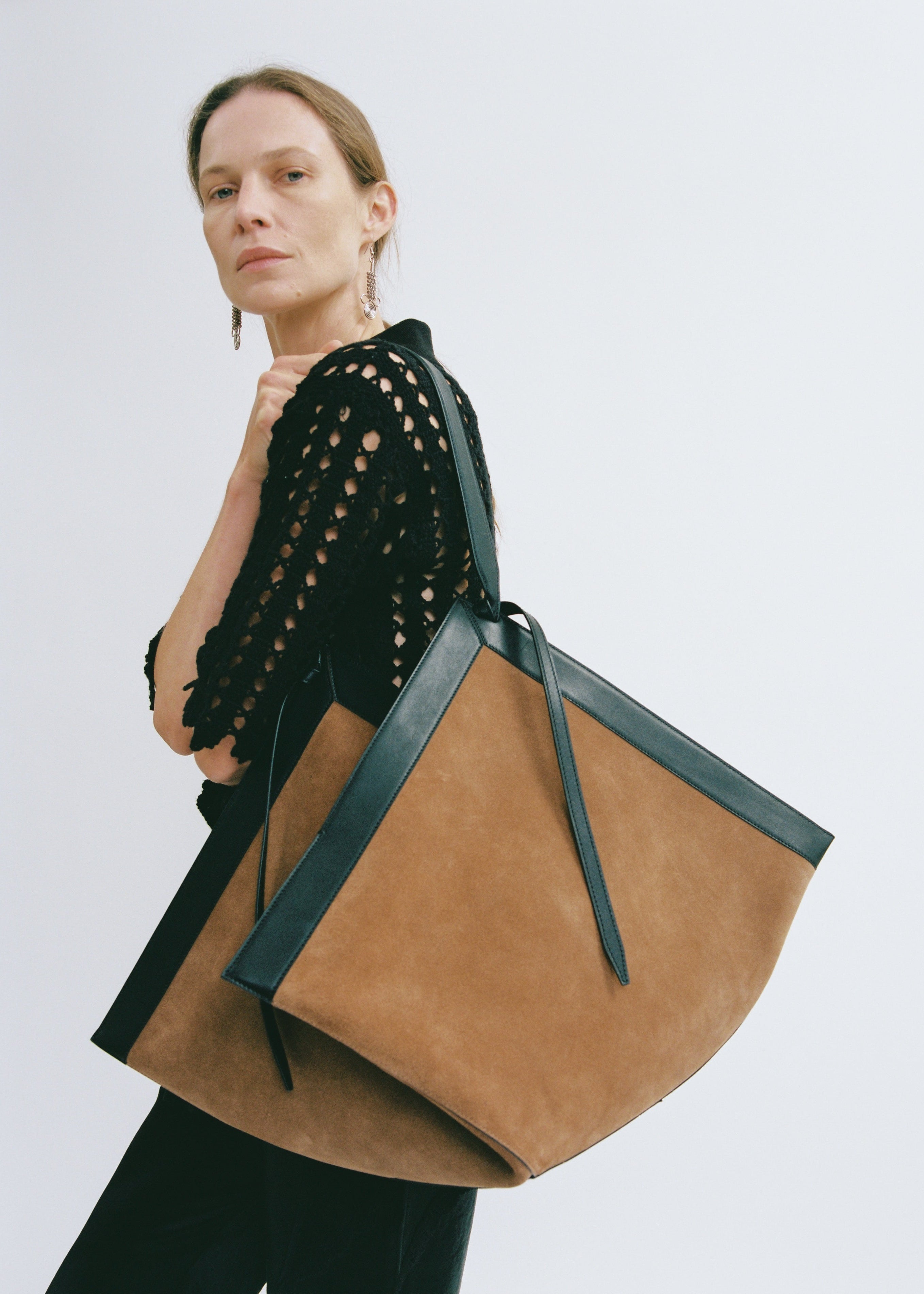 LARGE WONTON - COGNAC SUEDE