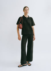 AURI KNIT EYELASH POLO - ESPRESSO