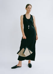 SOLYR SATEEN SCOOP NECK DRESS - BLACK