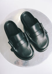 MOCHI SLIDES - BLACK LEATHER