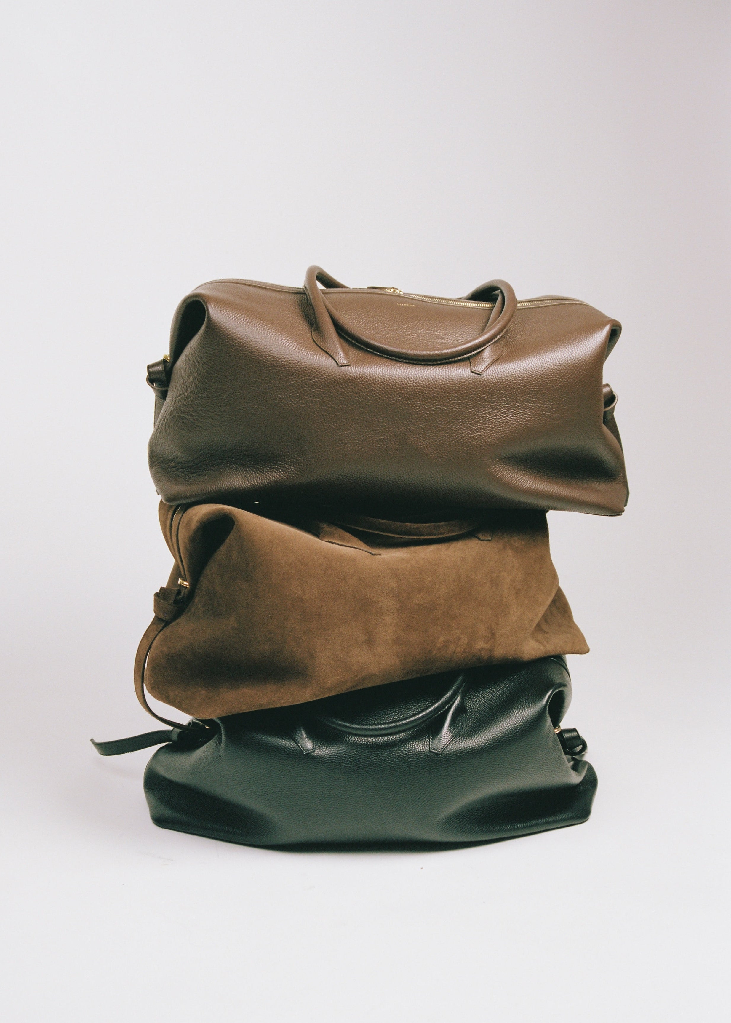 BRIOCHE WEEKENDER - BLACK PEBBLE GRAINED LEATHER