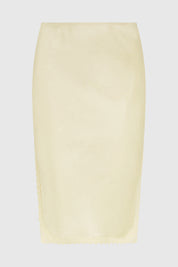 JUSTINE SATEEN CROCHET SKIRT - VANILLA