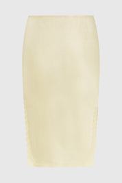 JUSTINE SATEEN CROCHET SKIRT - VANILLA