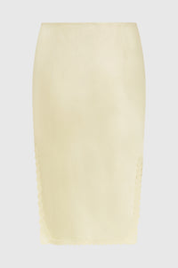 JUSTINE SATEEN CROCHET SKIRT - VANILLA