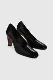 KHANE MID PUMP - BLACK LEATHER