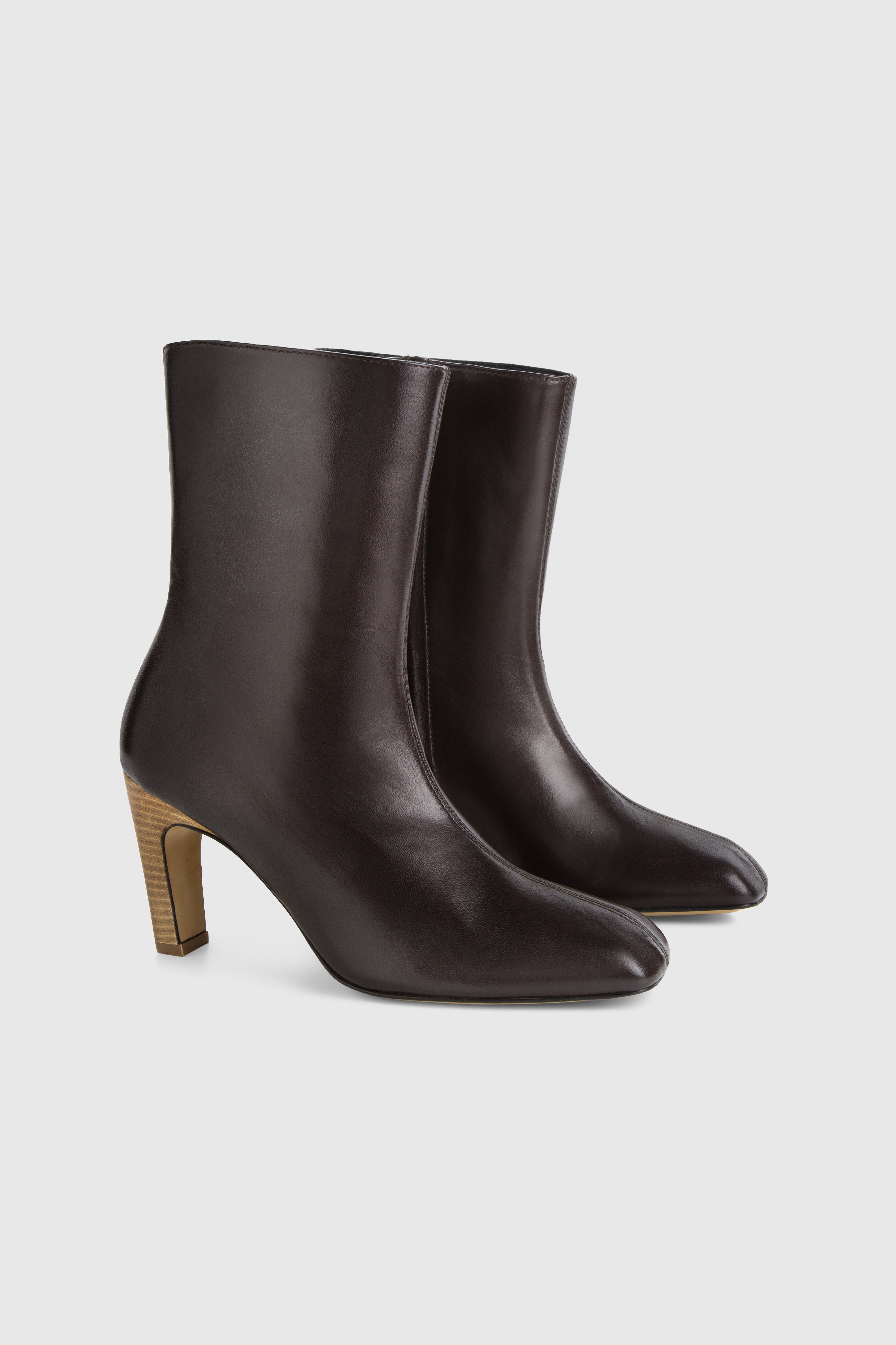 KHANE MID ANKLE BOOT - BROWN SHINE LEATHER