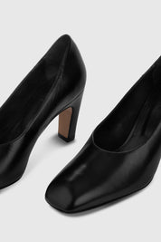 KHANE MID PUMP - BLACK LEATHER