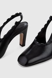 KHANE MID SLINGBACK - BLACK LEATHER
