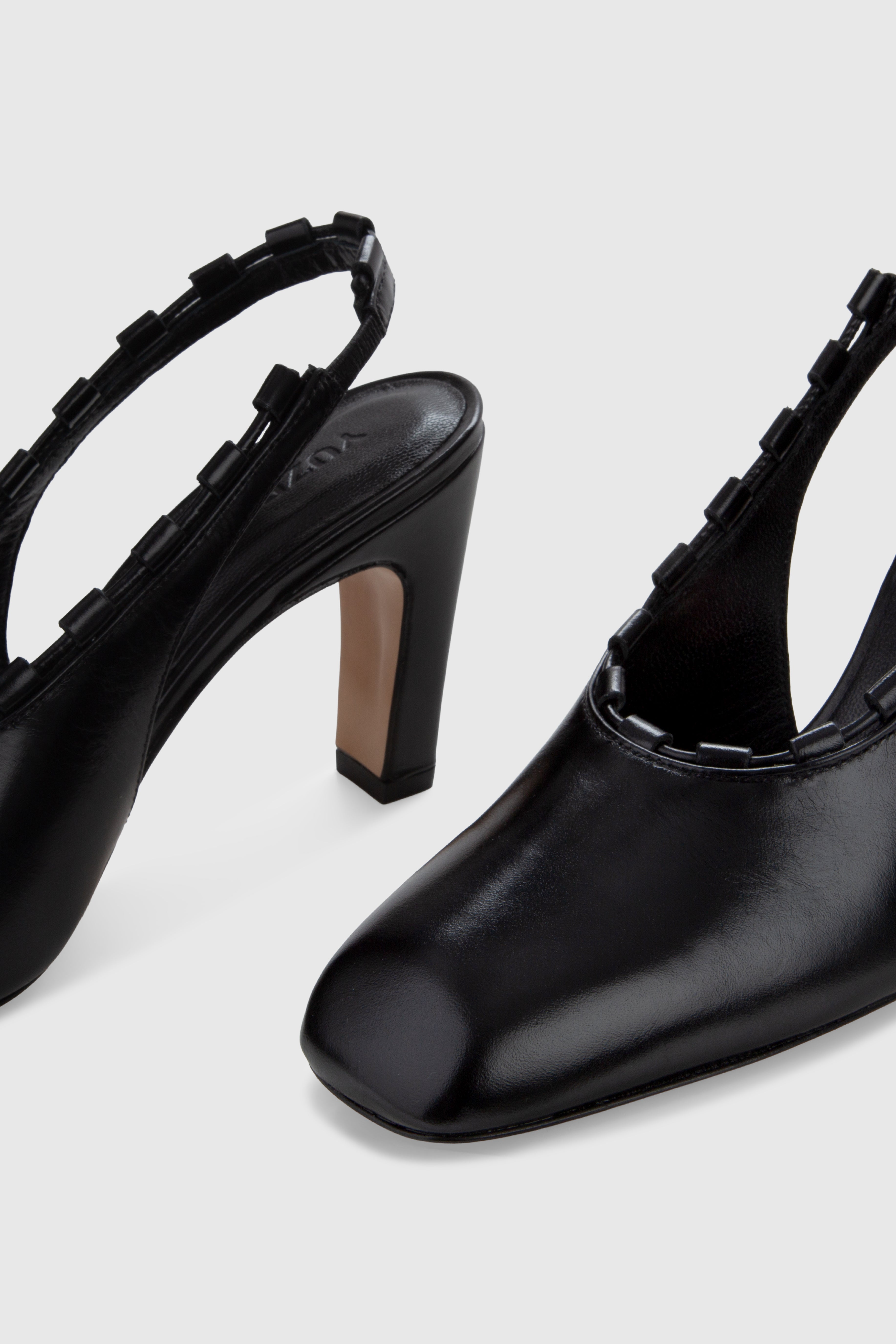 KHANE MID SLINGBACK - BLACK LEATHER