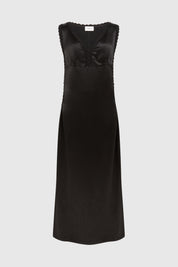 KRYSTYNA SATEEN VINTAGE MAXI DRESS - BLACK