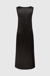KRYSTYNA SATEEN VINTAGE MAXI DRESS - BLACK