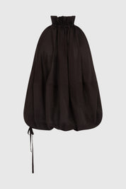 LELA VOILE BUBBLE TOP - BLACK