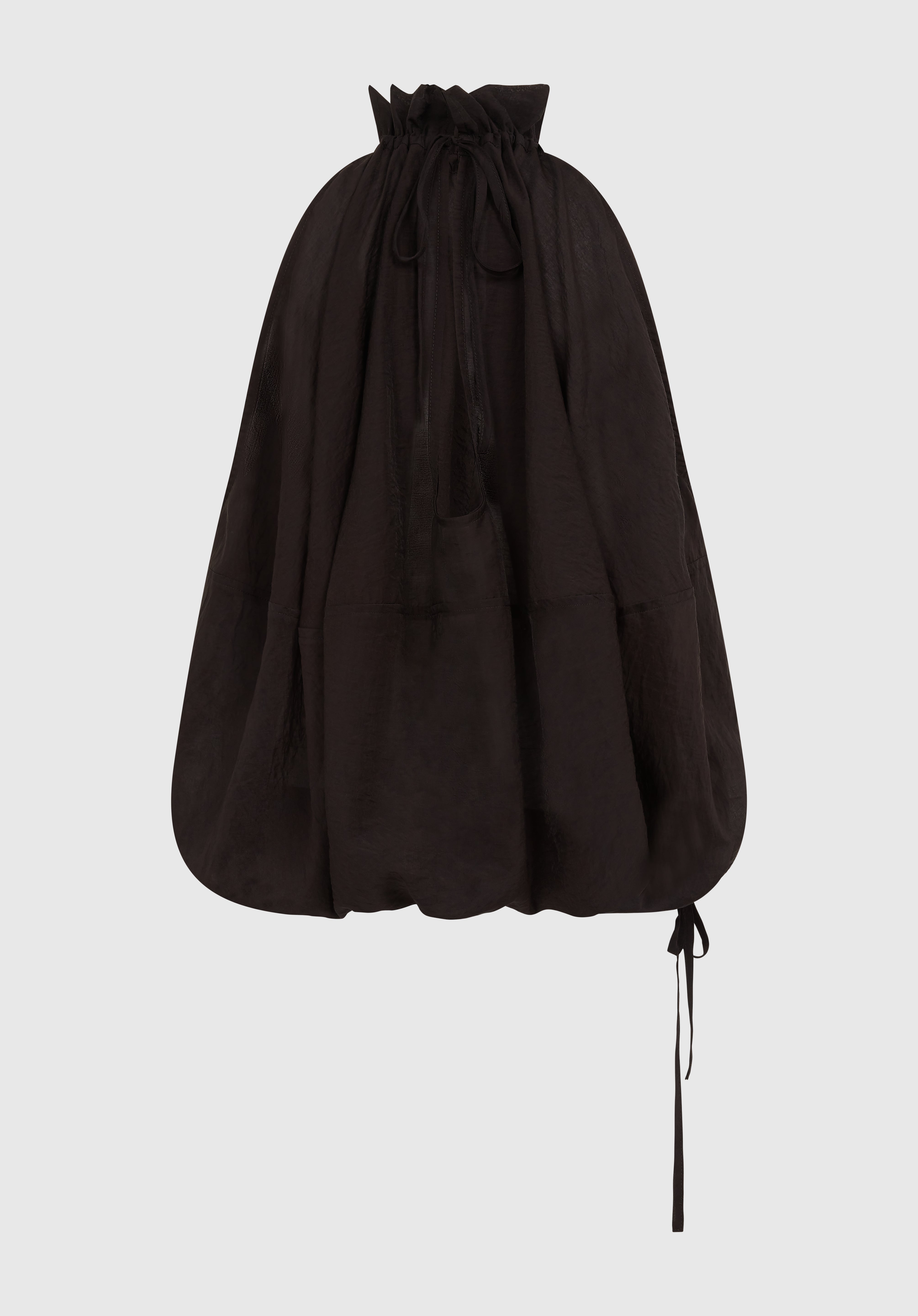 LELA VOILE BUBBLE TOP - BLACK