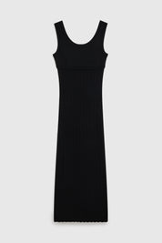 LENA TUCK STITCH MAXI DRESS - BLACK