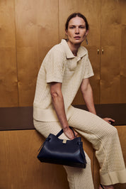 GYOZA - MIDNIGHT PEBBLE GRAINED LEATHER