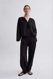 MARIS FLIP FLOP - BLACK GOJI LEATHER