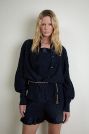 YASMI FLARED SHORTS - MIDNIGHT