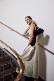 KRYSTYNA SATEEN VINTAGE MAXI DRESS - VANILLA