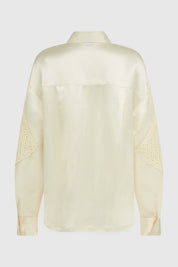 LUMI SATEEN CROCHET SHIRT - IVORY