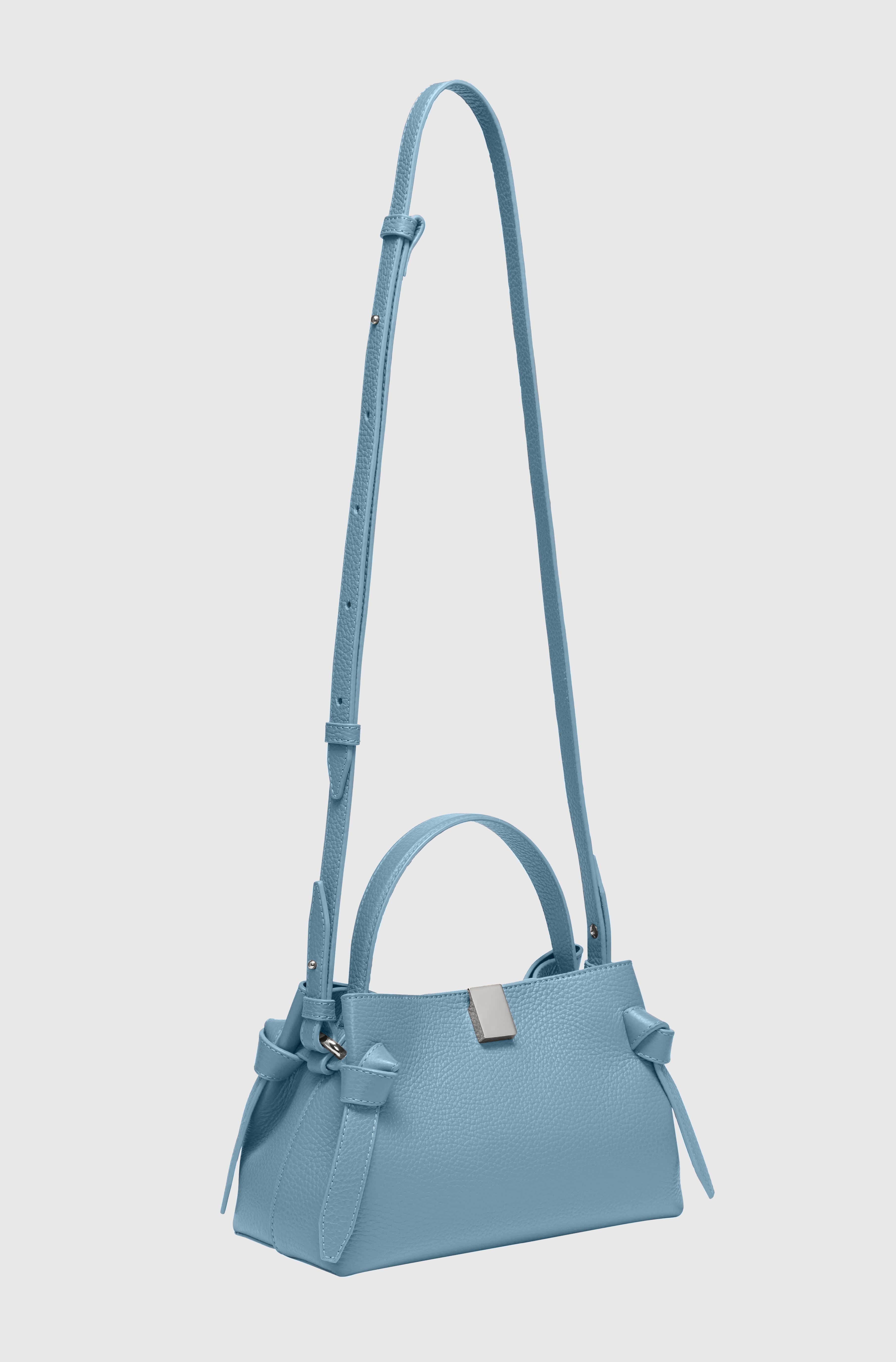 GYOZA MINI - CORNFLOWER PEBBLE GRAINED LEATHER