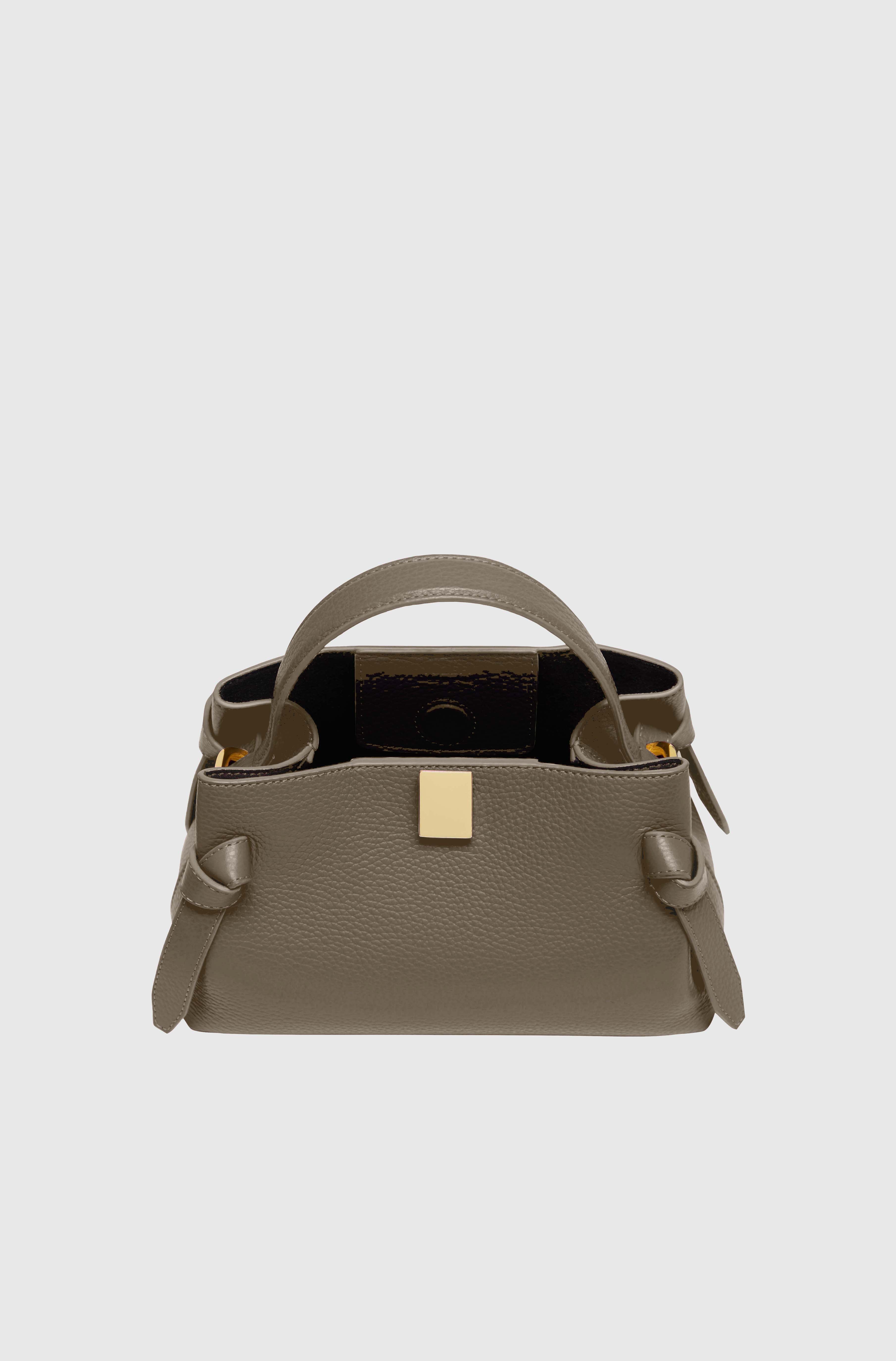 GYOZA MINI - TAUPE PEBBLE GRAINED LEATHER
