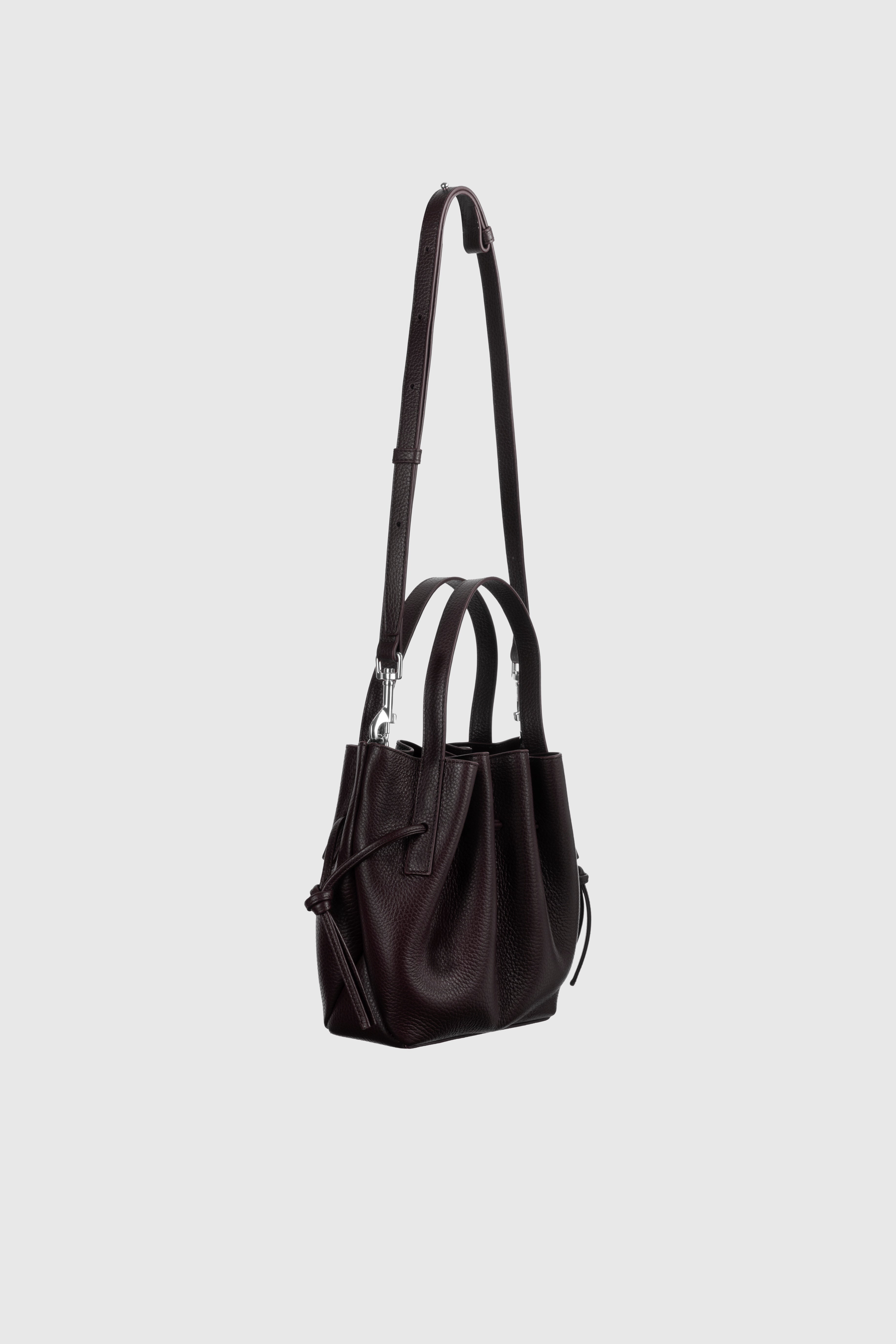 SCALLOP MINI TOTE - CASSIS PEBBLE GRAINED LEATHER