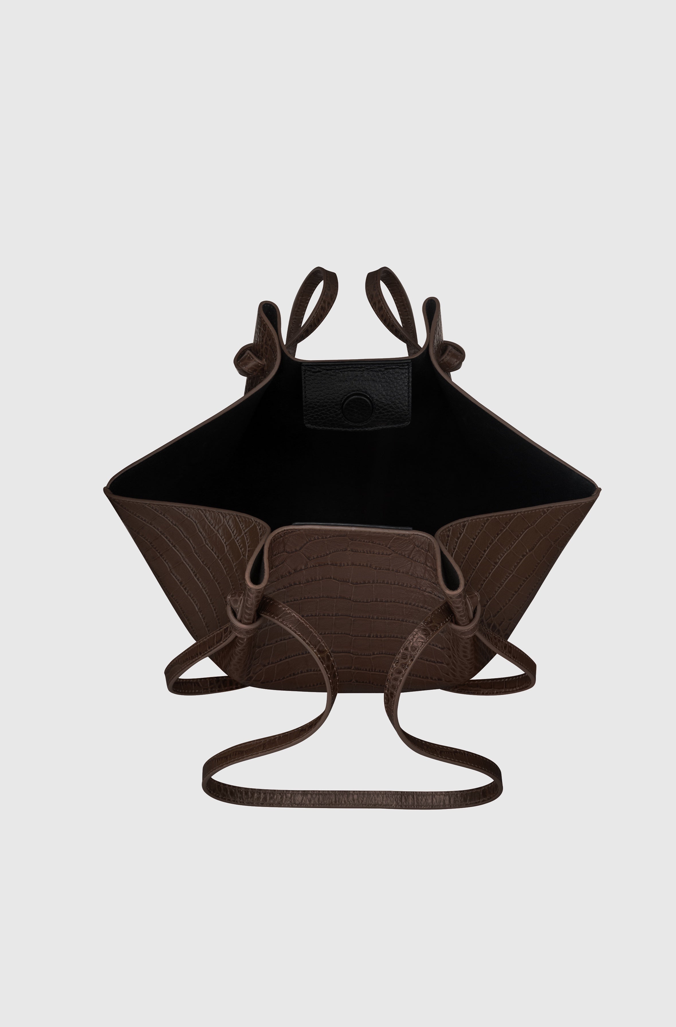MOCHI - EMBOSSED ESPRESSO CROC LEATHER – Yuzefi