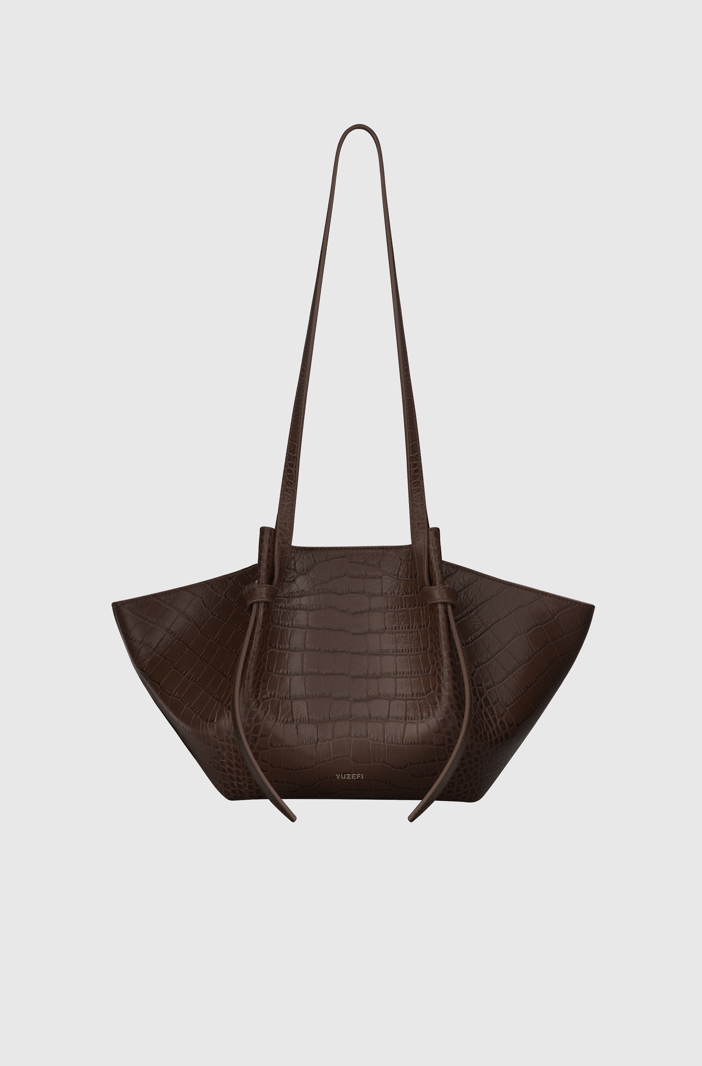 MOCHI - EMBOSSED ESPRESSO CROC LEATHER – Yuzefi