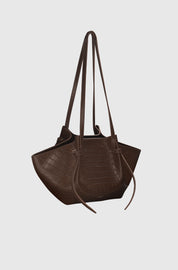 MOCHI - EMBOSSED ESPRESSO CROC LEATHER