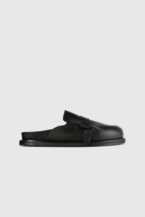 MOCHI SLIDES - BLACK LEATHER