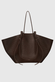 XL MOCHI - EMBOSSED ESPRESSO CROC LEATHER