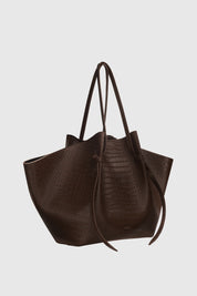 XL MOCHI - EMBOSSED ESPRESSO CROC LEATHER