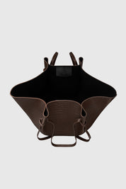XL MOCHI - EMBOSSED ESPRESSO CROC LEATHER