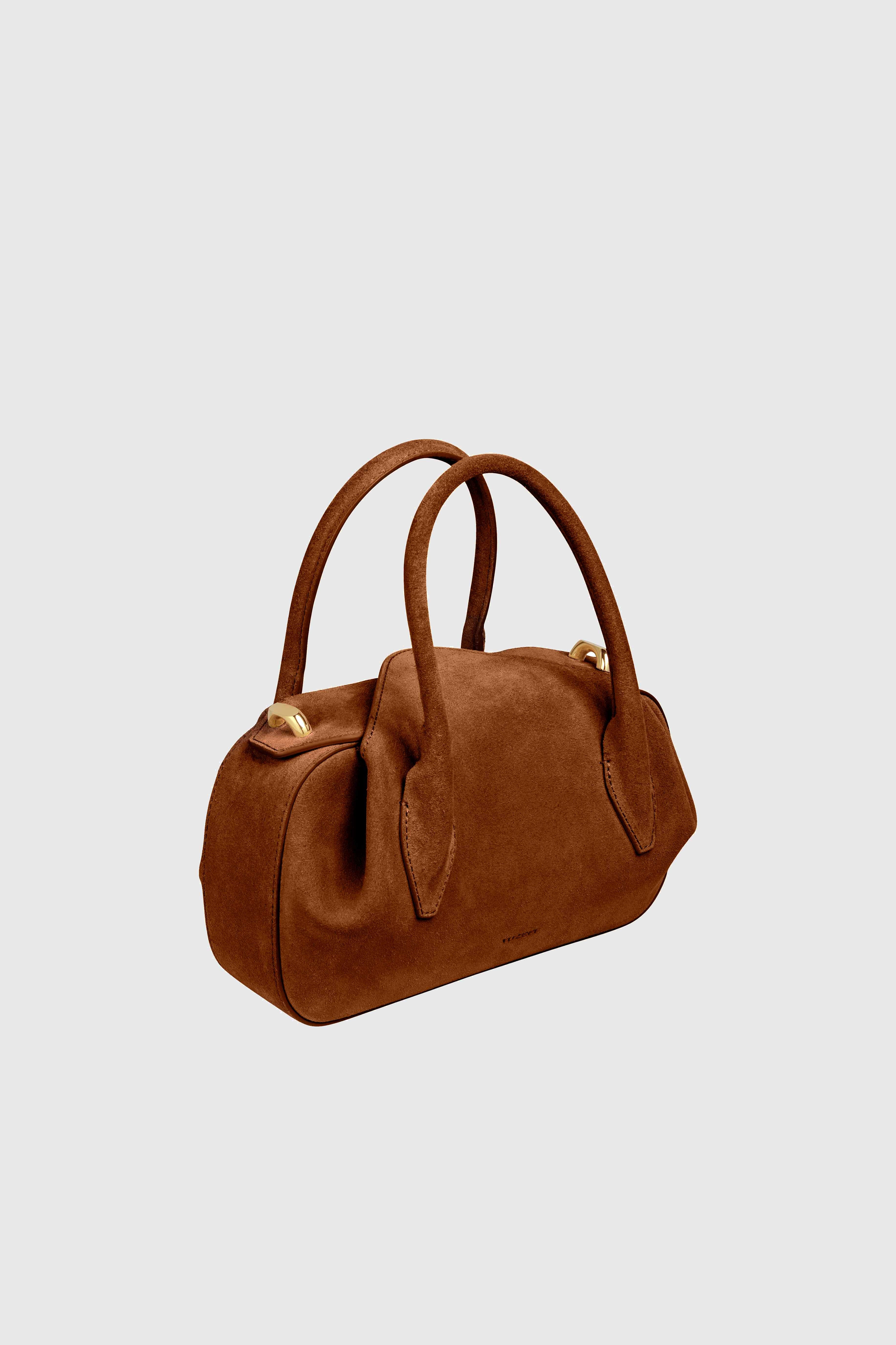 MINI OYSTER DUFFLE - COGNAC SUEDE