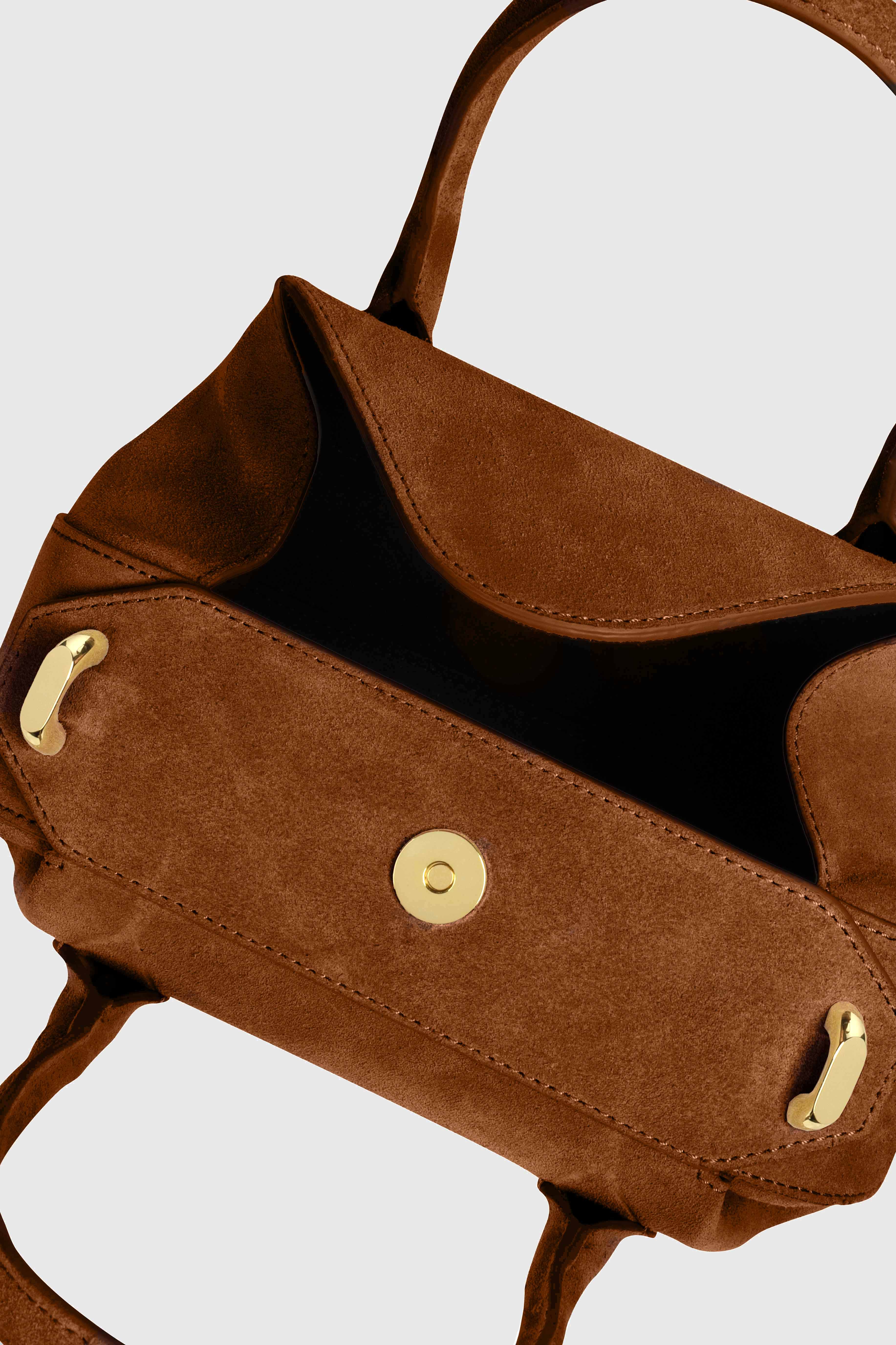 MINI OYSTER DUFFLE - COGNAC SUEDE