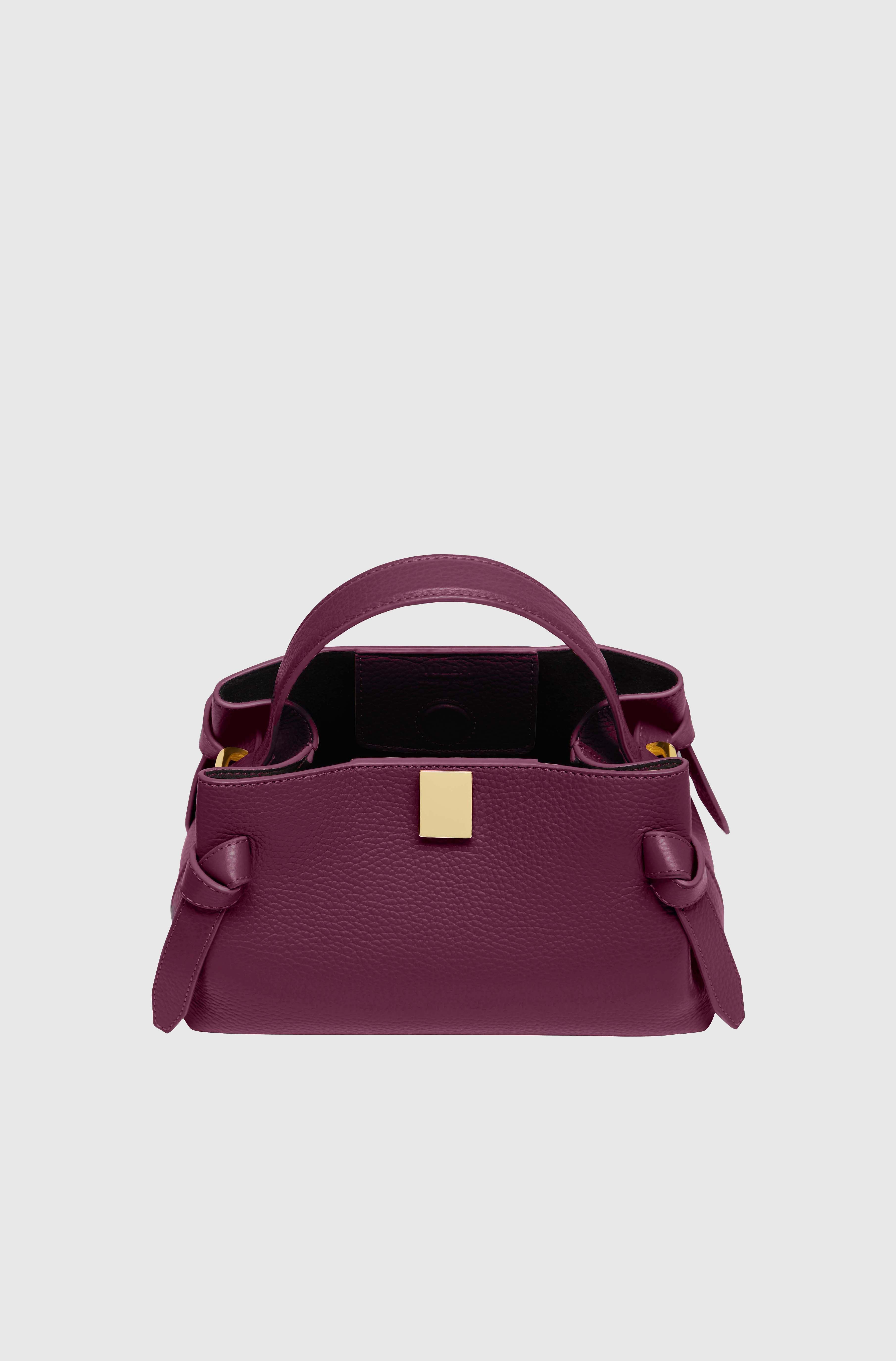 Yuzefi Gyozaハンドバッグミニ GYOZA MINI - WINE PEBBLE GRAINED LEATHER – Yuzefi