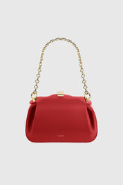 OYSTER CLUTCH MINI - CAYENNE PEBBLE GRAINED LEATHER