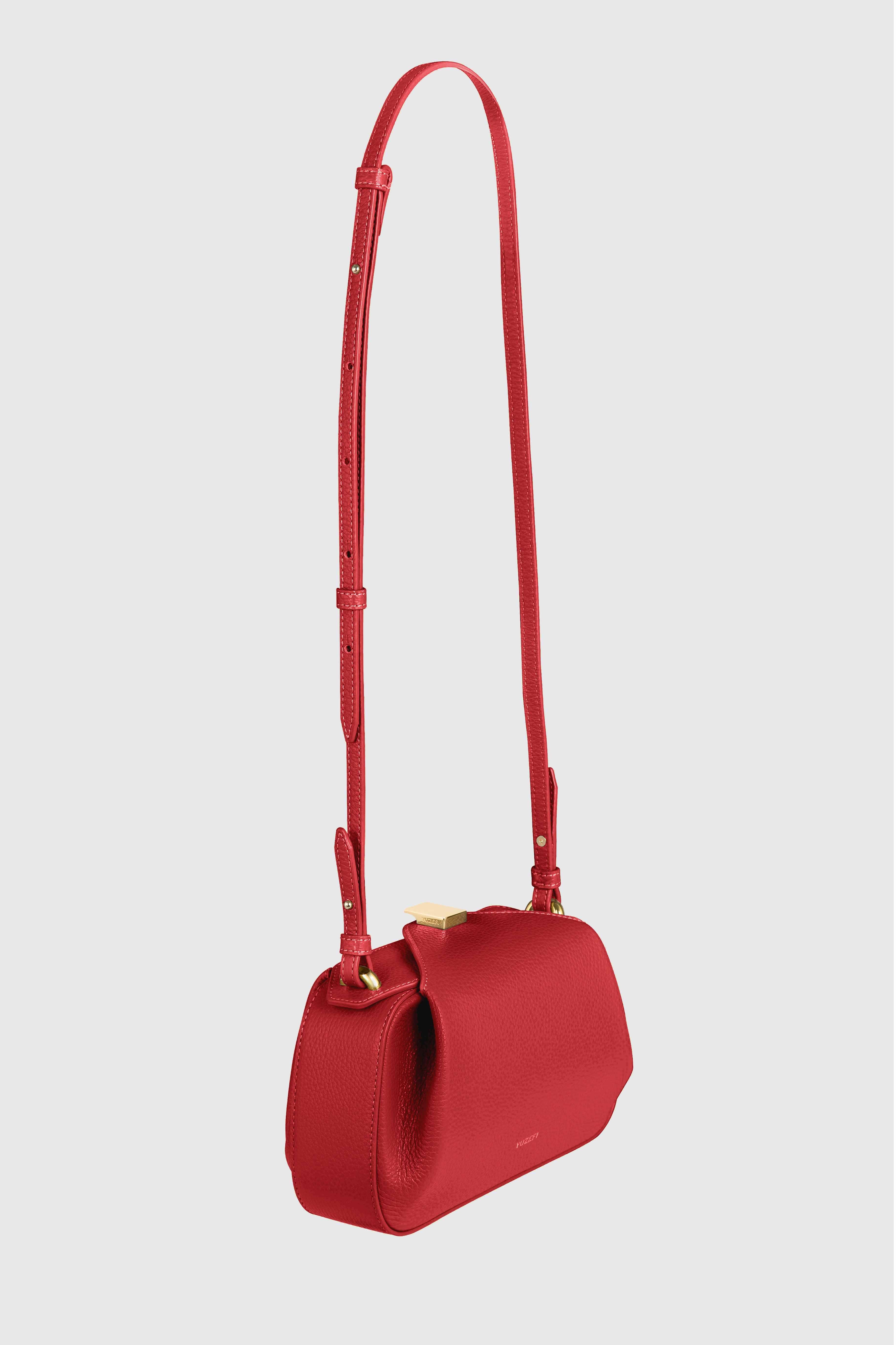 OYSTER CLUTCH MINI - CAYENNE PEBBLE GRAINED LEATHER