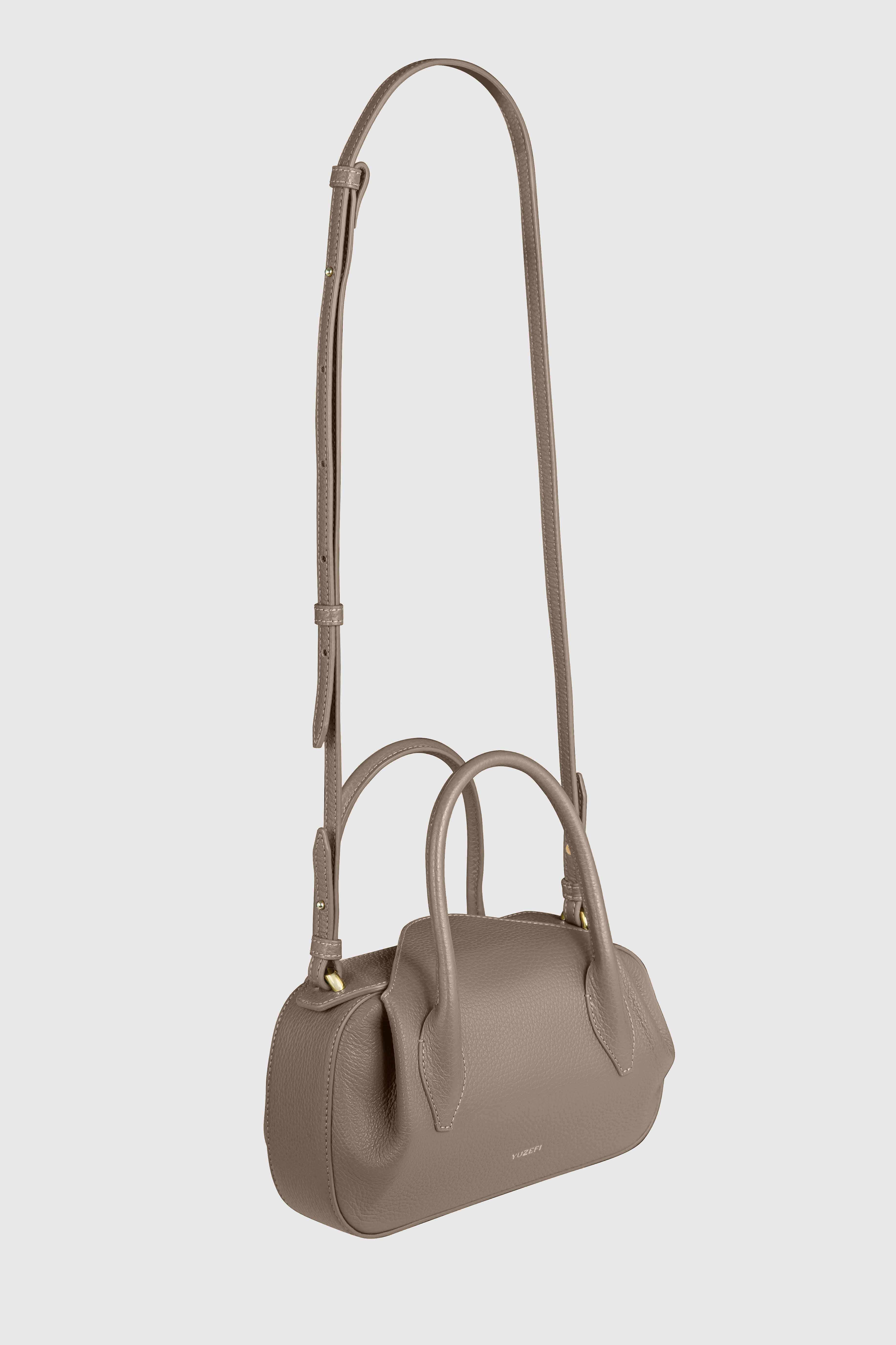 OYSTER MINI DUFFLE - TAUPE PEBBLE GRAINED LEATHER