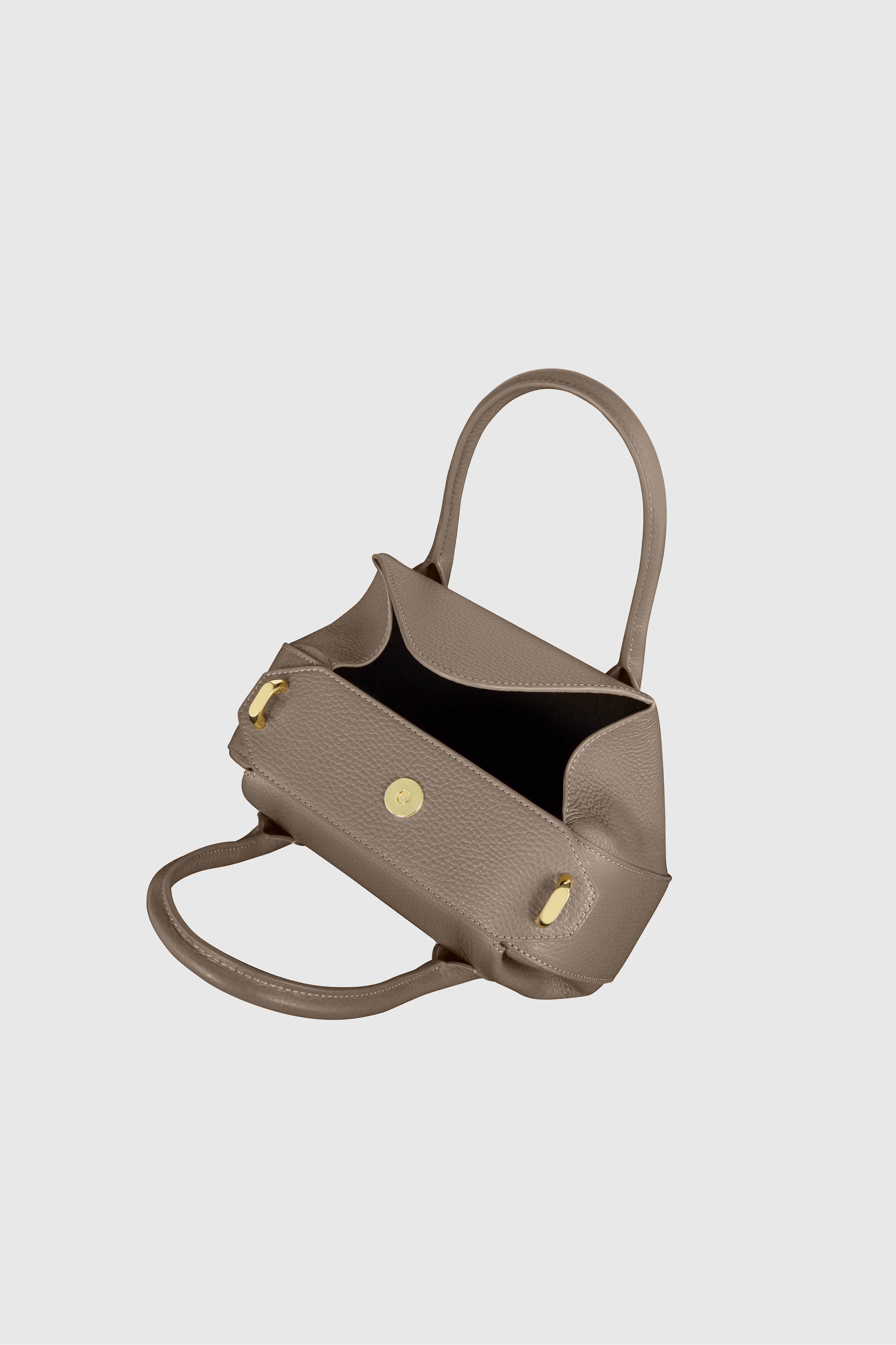 OYSTER MINI DUFFLE - TAUPE PEBBLE GRAINED LEATHER
