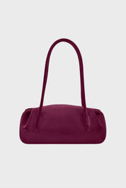 OYSTER SHOULDER BAG - WINE SUEDE
