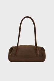 OYSTER SHOULDER BAG - CHOCOLATE SUEDE