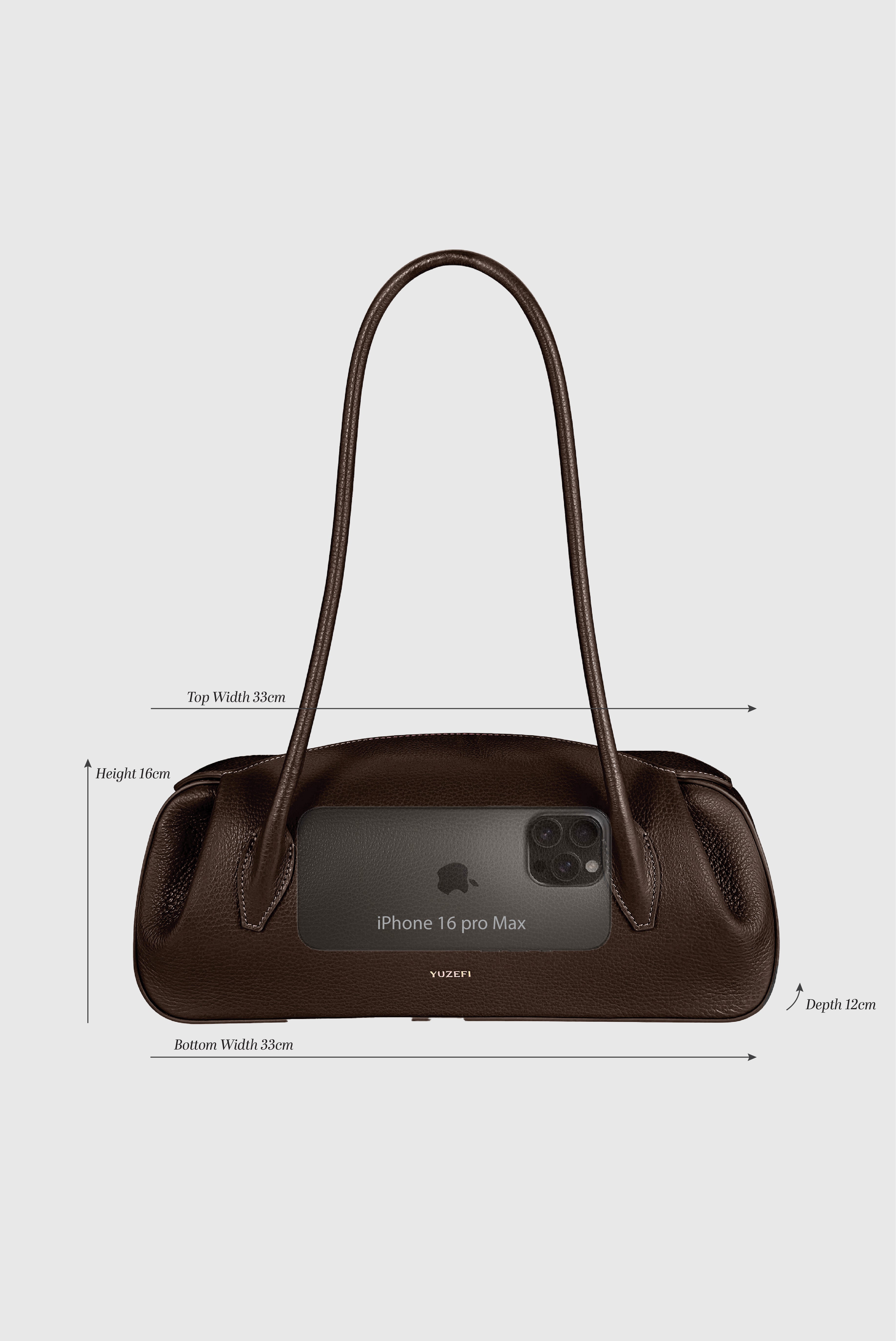 OYSTER SHOULDER BAG - ANGORA PEBBLE GRAINED LEATHER