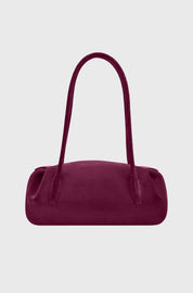 OYSTER SHOULDER BAG - WINE SUEDE