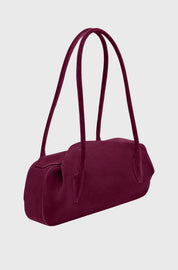 OYSTER SHOULDER BAG - WINE SUEDE