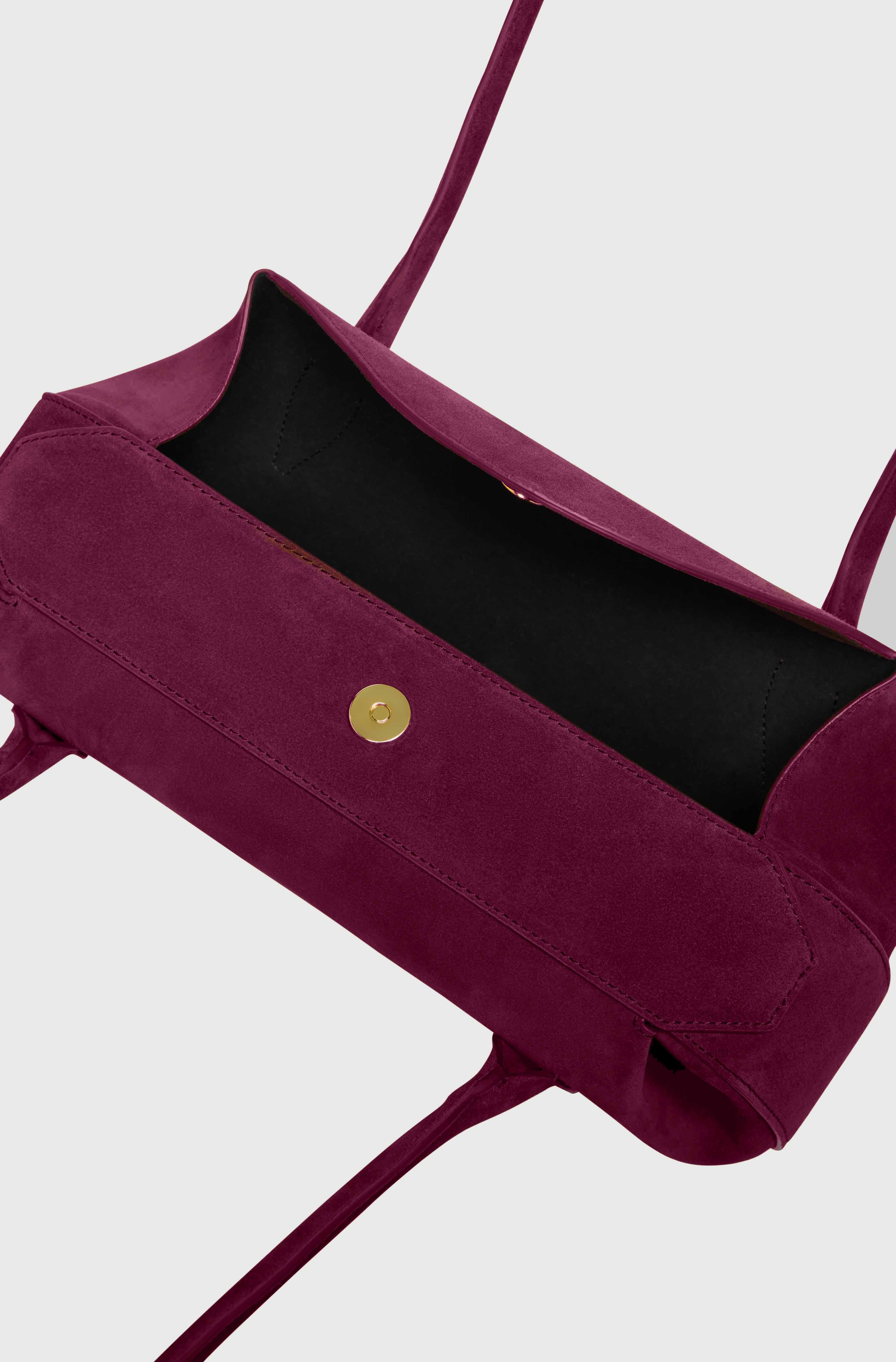 OYSTER SHOULDER BAG - WINE SUEDE