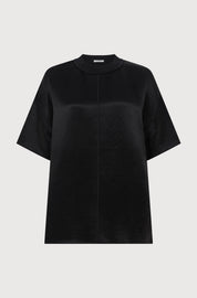 OVERSIZED TEE - BLACK SATIN