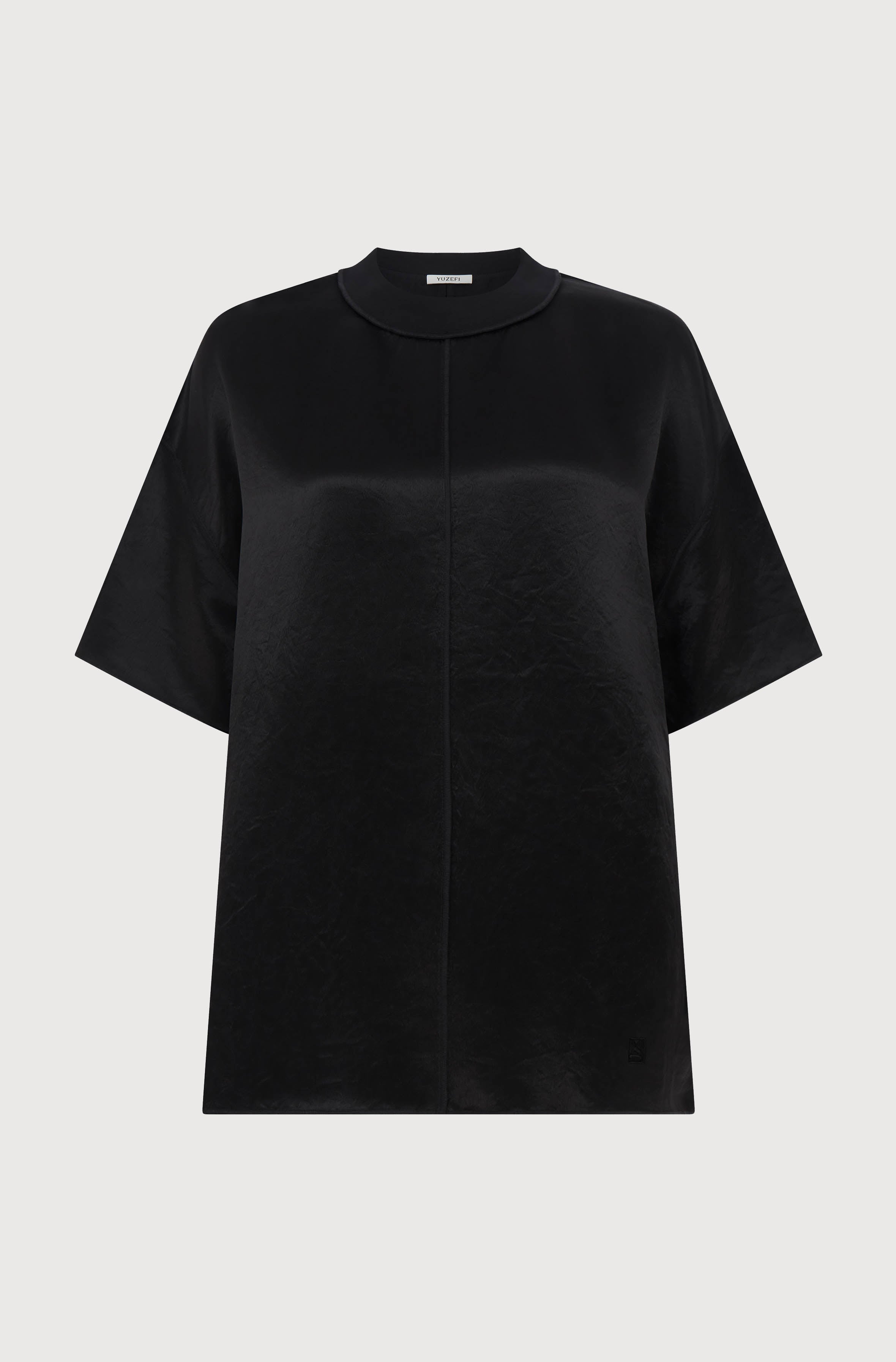 OVERSIZED TEE - BLACK SATIN