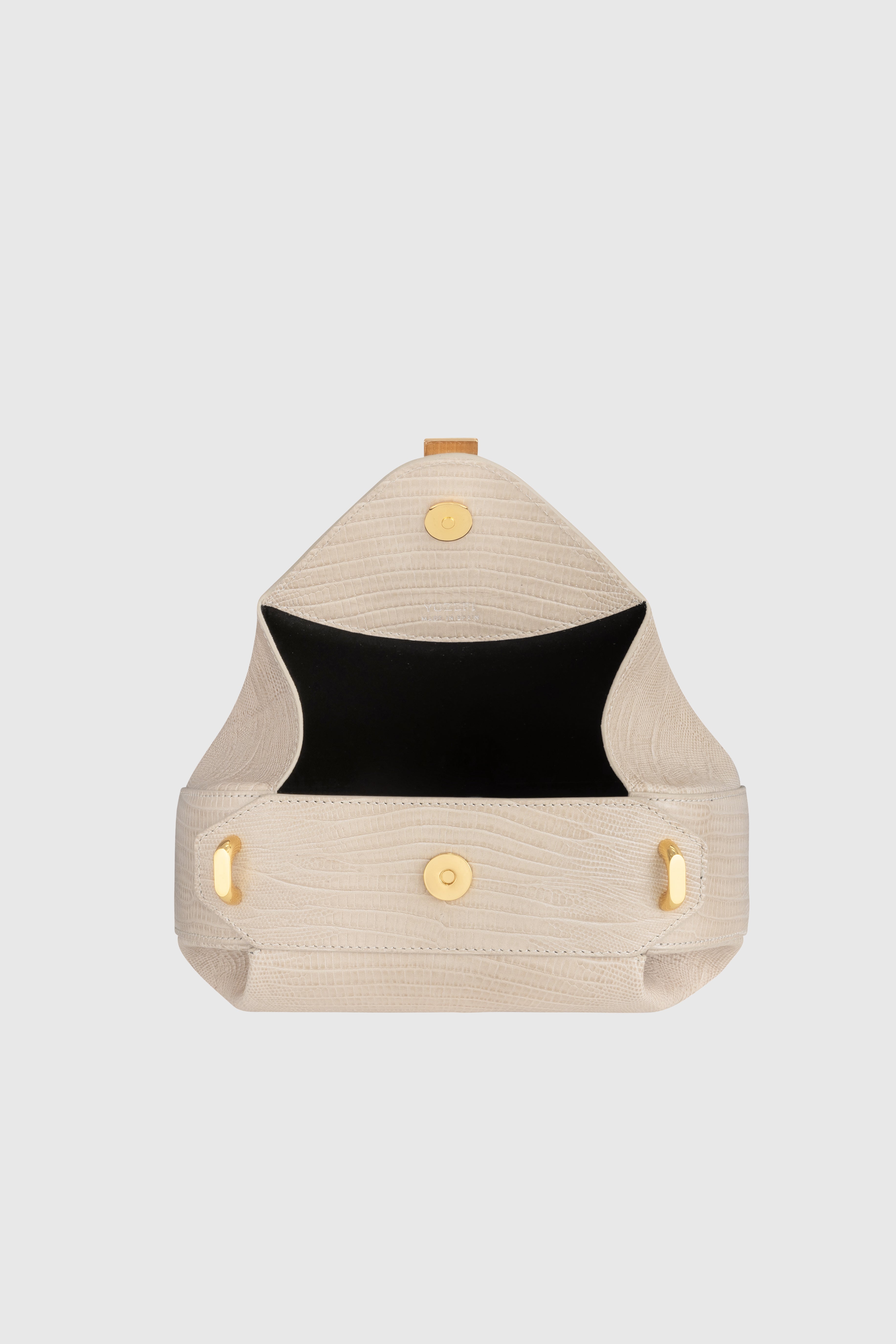 OYSTER MINI CLUTCH - EMBOSSED LIZARD COWHIDE LEATHER