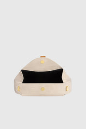 OYSTER CLUTCH - EMBOSSED LIZARD COWHIDE LEATHER